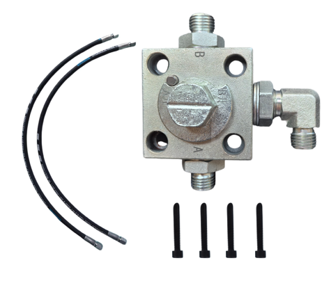 Hydraulic auxiliary connection block (3 way) Full Kit